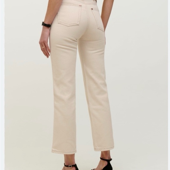 Reformation Cowboy Almond EUC Straight Leg Jeans Size 25 - Picture 2 of 12